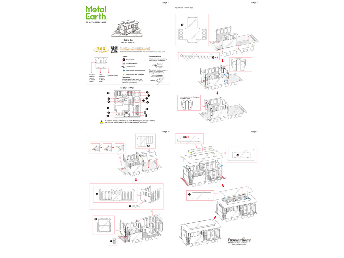 Model Kit San Francisco Cable Car "Powel & Mason St" (Easy Difficulty) Steel Model by Metal Earth - image 4