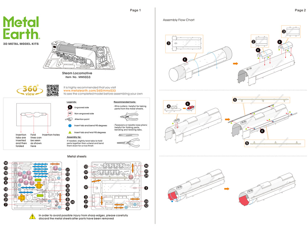 Model Kit Steam Locomotive #844 (Moderate Difficulty) Steel Model by Metal Earth - image 5