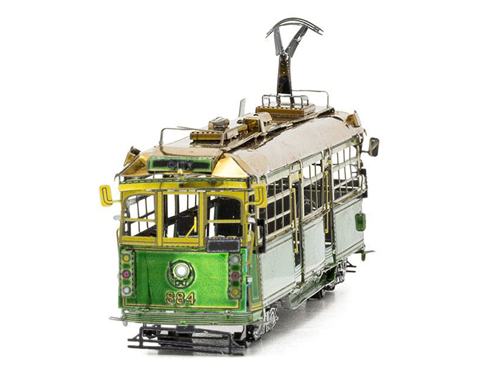 Model Kit Melbourne W-class Tram Green and Gold (Moderate Difficulty) Steel Model by Metal Earth - image 2