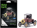 Model Kit 1925 Ford Model T Runabout Dark Red and Black (Moderate Difficulty) Steel Model by Metal Earth