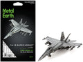 Model Kit Boeing F/A-18 Super Hornet Fighter Aircraft "United States Navy" (Moderate Difficulty) Steel Model by Metal Earth