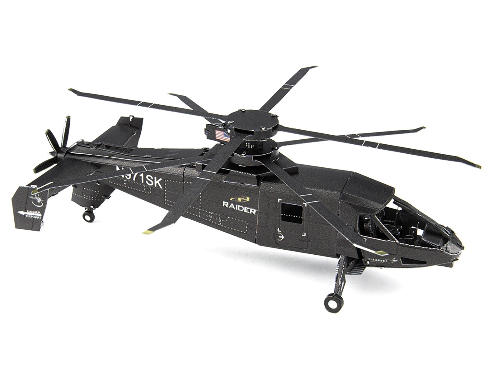 Model Kit Sikorsky S-97 Raider Attack Helicopter "United States Army" (Challenging Difficulty) Steel Model by Metal Earth - image 4