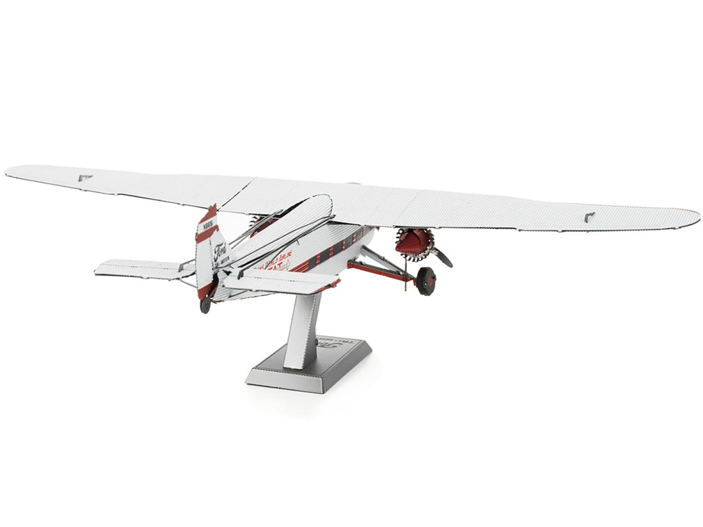 Model Kit Ford Trimotor Transport Aircraft White and Red (Moderate Difficulty) Steel Model by Metal Earth - image 2