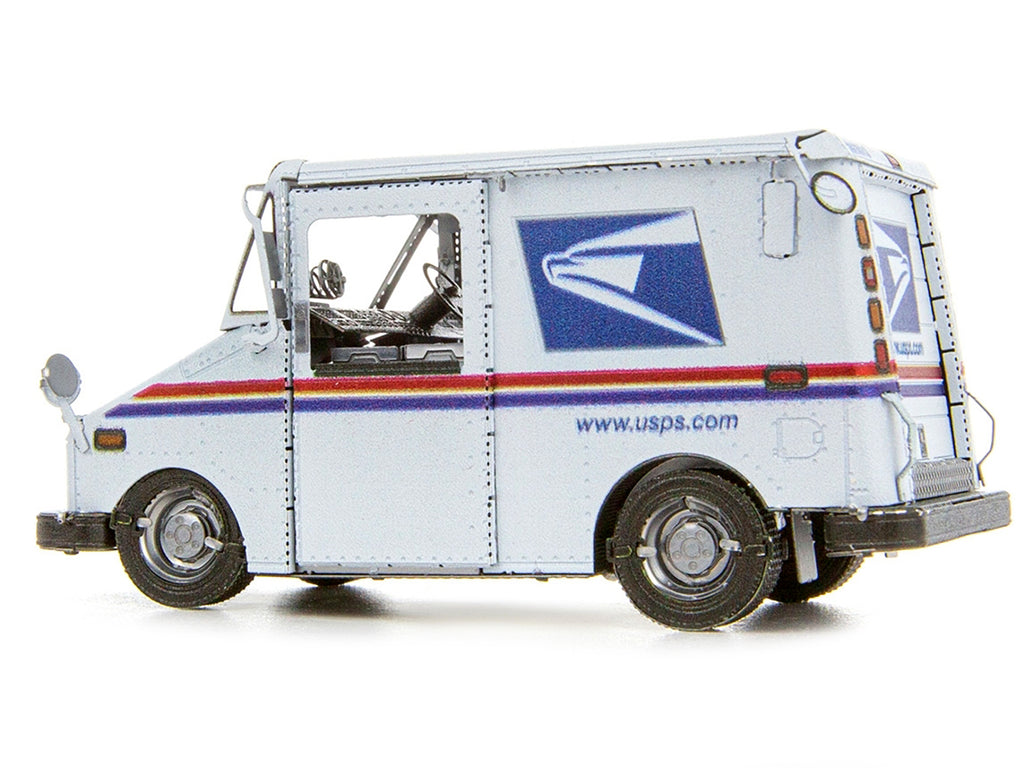 Model Kit LLV Mail Truck White "USPS (United States Postal Service)" (Moderate Difficulty) Steel Model by Metal Earth