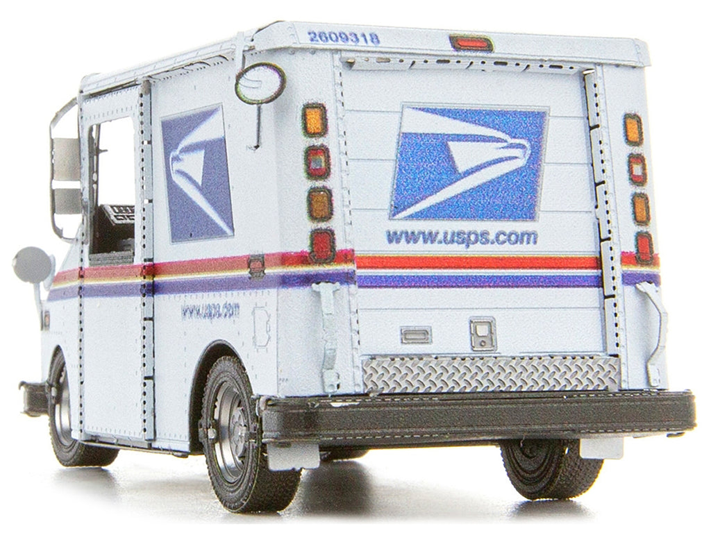 Model Kit LLV Mail Truck White "USPS (United States Postal Service)" (Moderate Difficulty) Steel Model by Metal Earth