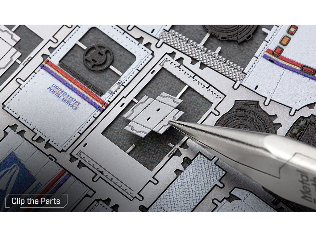 Model Kit LLV Mail Truck White "USPS (United States Postal Service)" (Moderate Difficulty) Steel Model by Metal Earth
