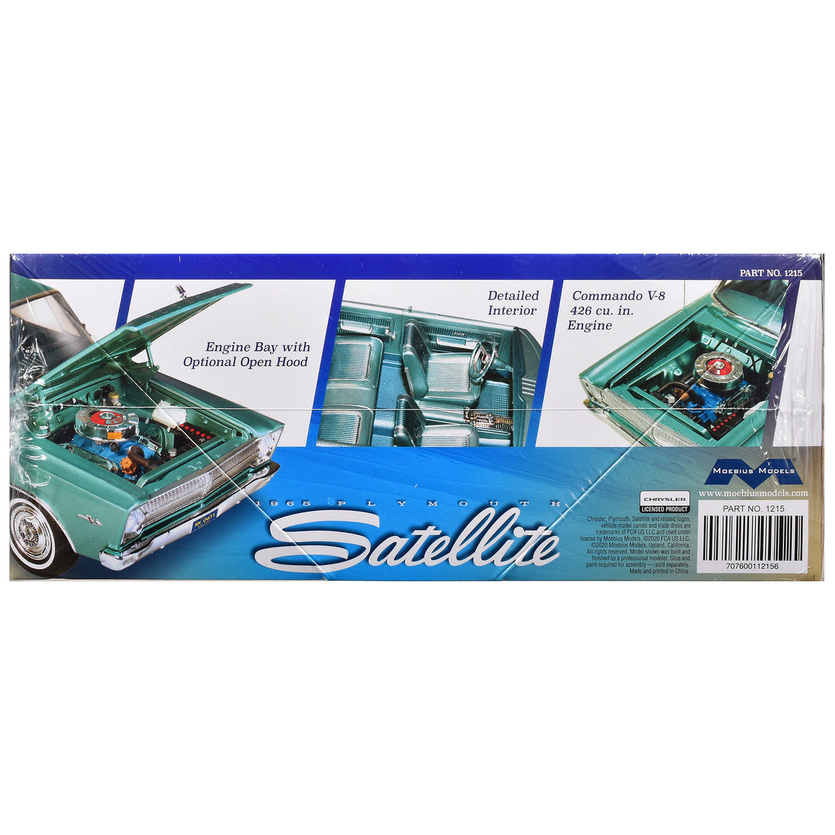 Skill 3 Model Kit 1965 Plymouth Satellite 1/25 Scale Model by Moebius - image 4