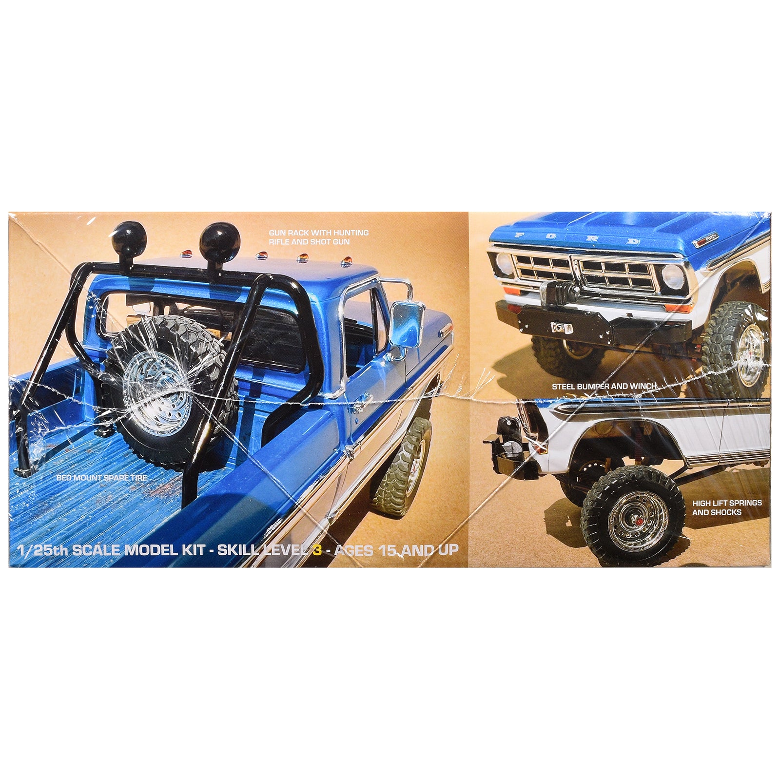 Skill 3 Model Kit 1971 Ford F-250 Custom Lifted 4x4 Pickup Truck 1/25 Scale Model by Moebius - image 2