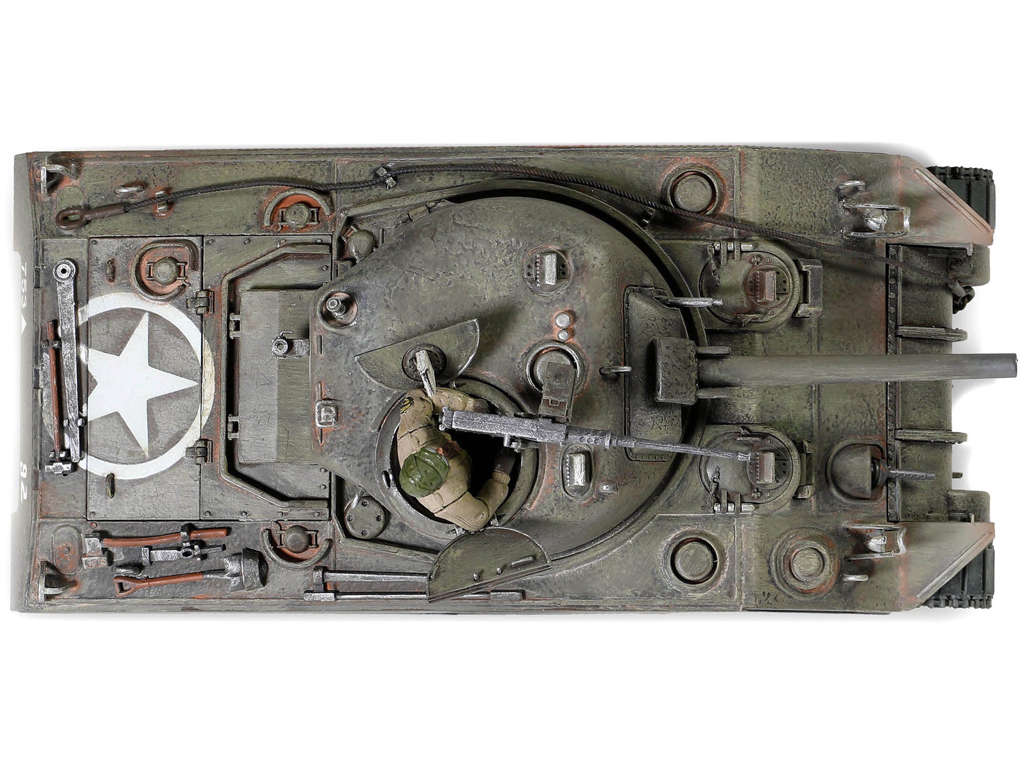 Sherman M4 (75) Medium Tank U.S. "753th Tank Battalion Gustav Line Italy" (1944) "Engine Plus" Series 1/32 Diecast Model by Metal Proud - image 3
