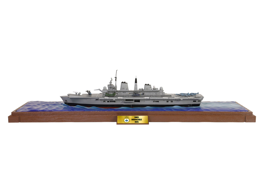 British HMS Invincible (R05) Aircraft Carrier Waterline Edition "Falklands War" (1982) British Royal Navy "Battleship" Series 1/700 Diecast Model by Metal Proud - image 2