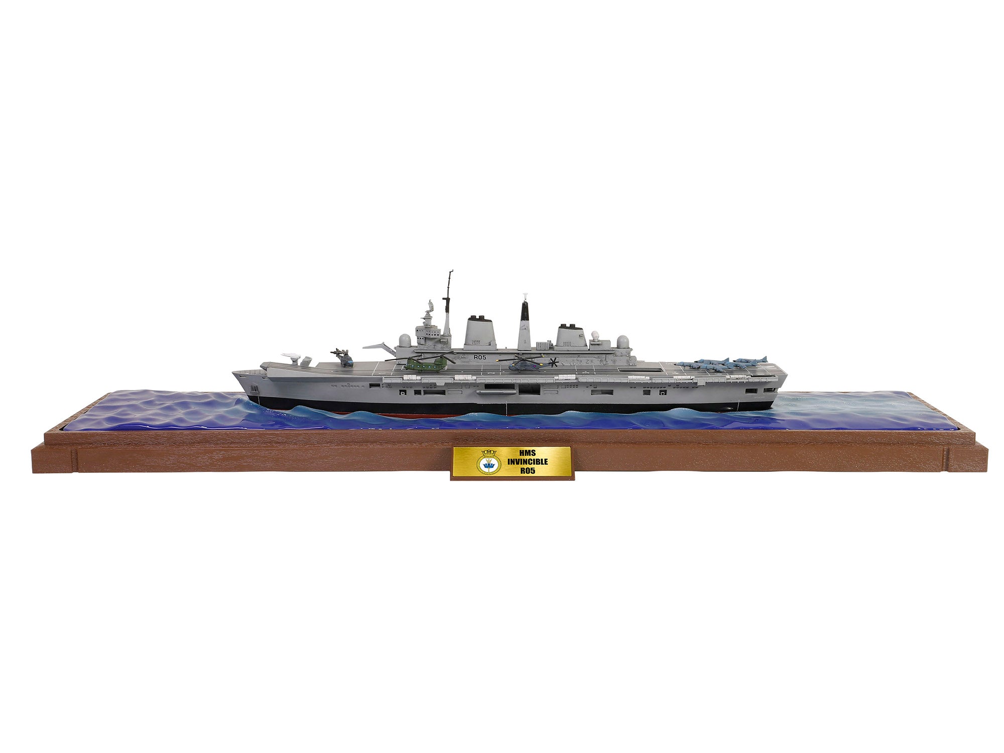 British HMS Invincible (R05) Aircraft Carrier Waterline Edition "Falklands War" (1982) British Royal Navy "Battleship" Series 1/700 Diecast Model by Metal Proud - image 2