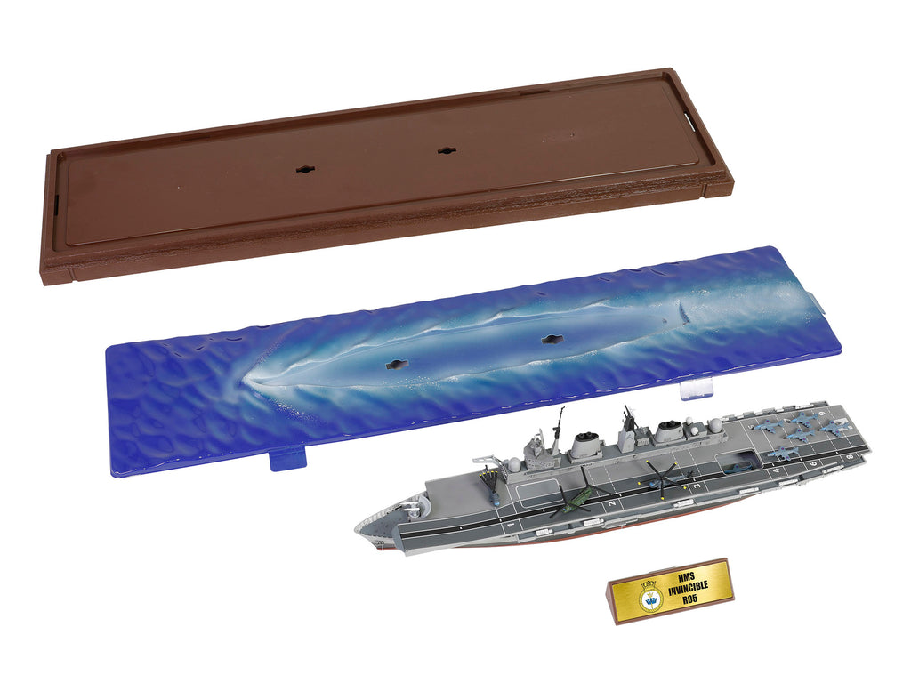British HMS Invincible (R05) Aircraft Carrier Waterline Edition "Falklands War" (1982) British Royal Navy "Battleship" Series 1/700 Diecast Model by Metal Proud - image 3
