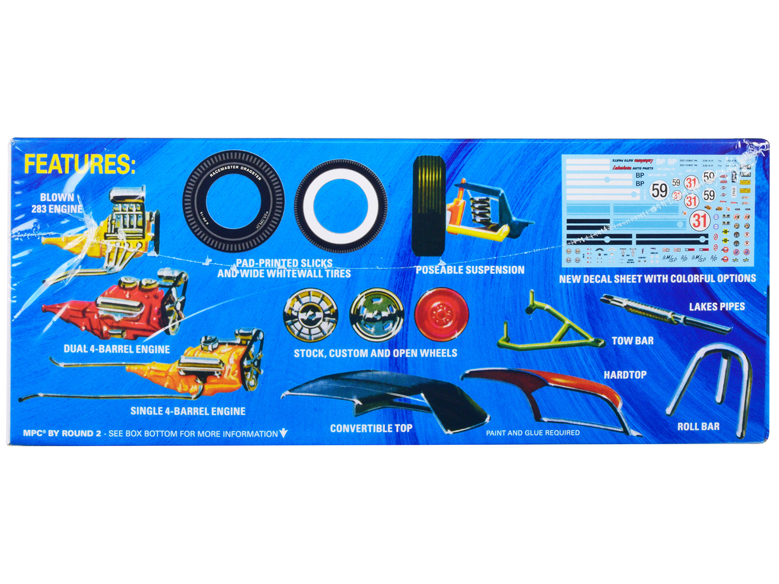 Skill 2 Model Kit 1960 Chevrolet Corvette 7-in-1 Kit 1/25 Scale Model by MPC - image 3