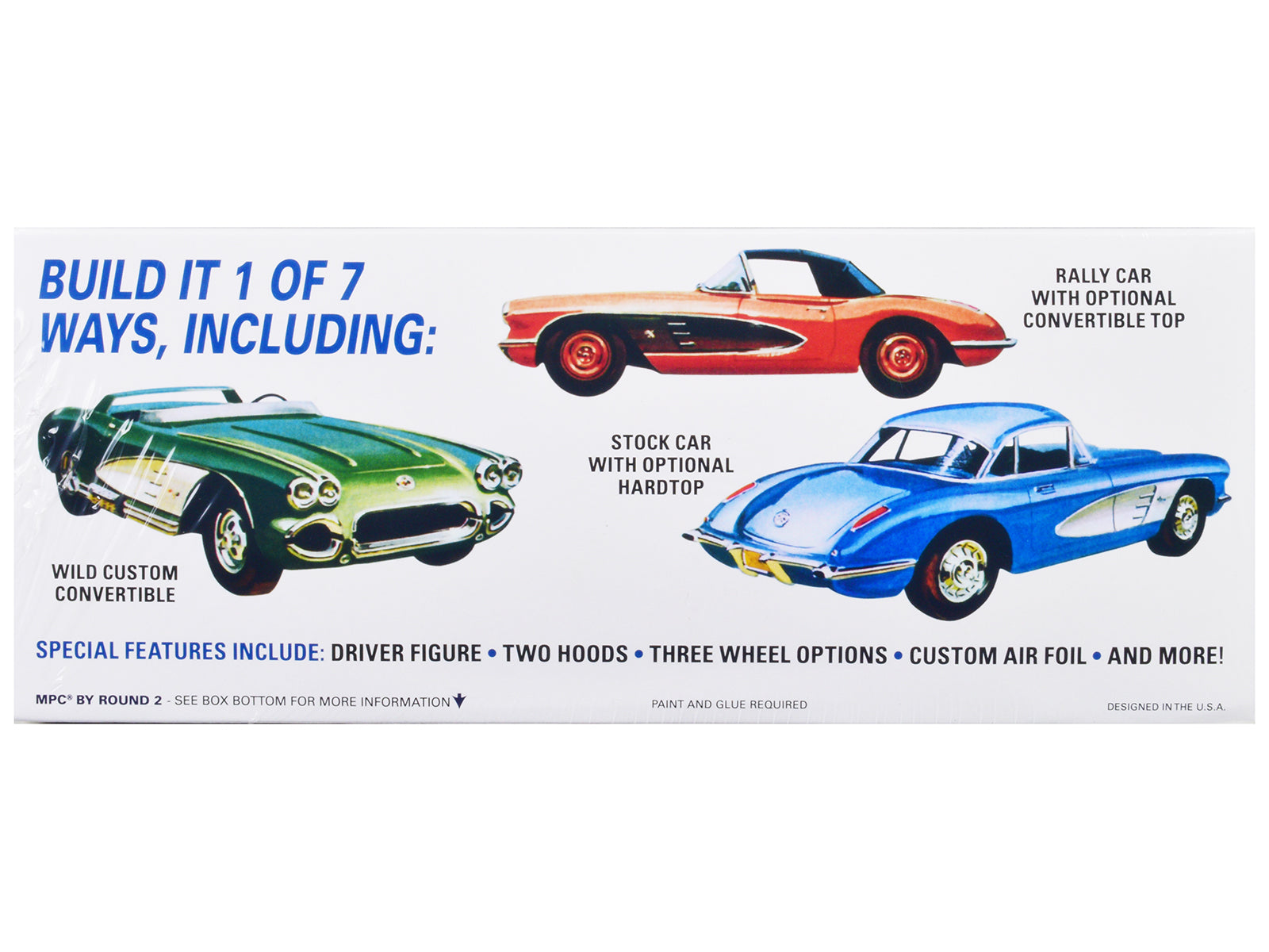 Skill 2 Model Kit 1960 Chevrolet Corvette 7-in-1 Kit 1/25 Scale Model by MPC - image 2