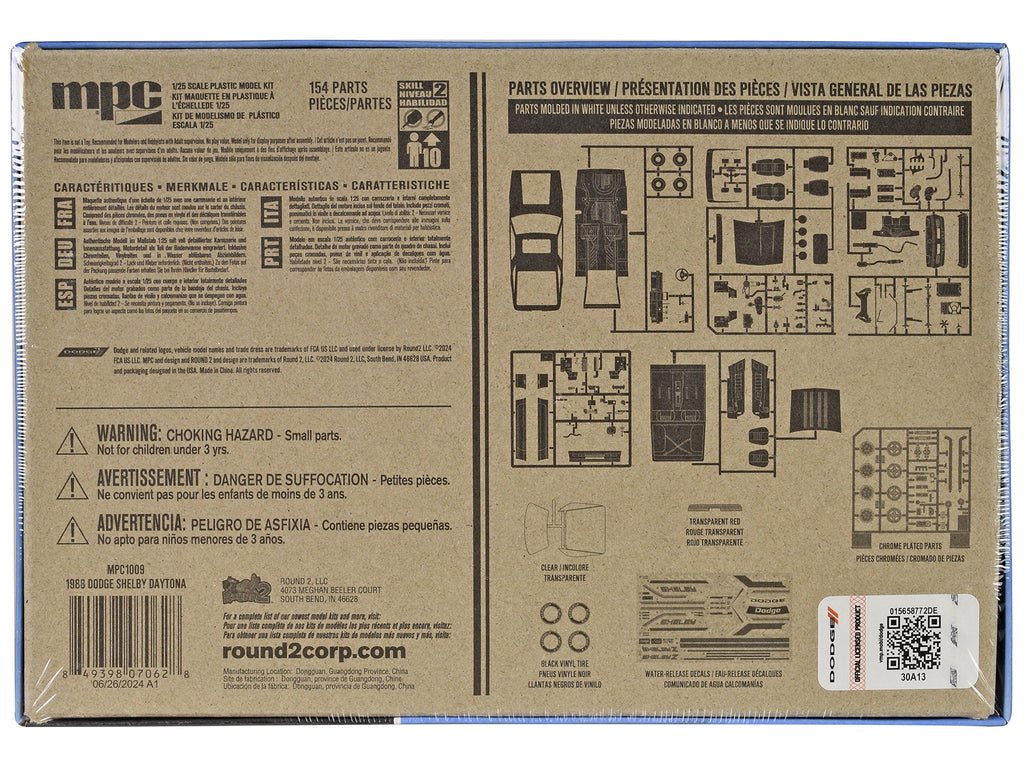 Skill 2 Model Kit 1988 Dodge Shelby Daytona Z 2-in-1 Kit 1/25 Scale Model by MPC - image 4