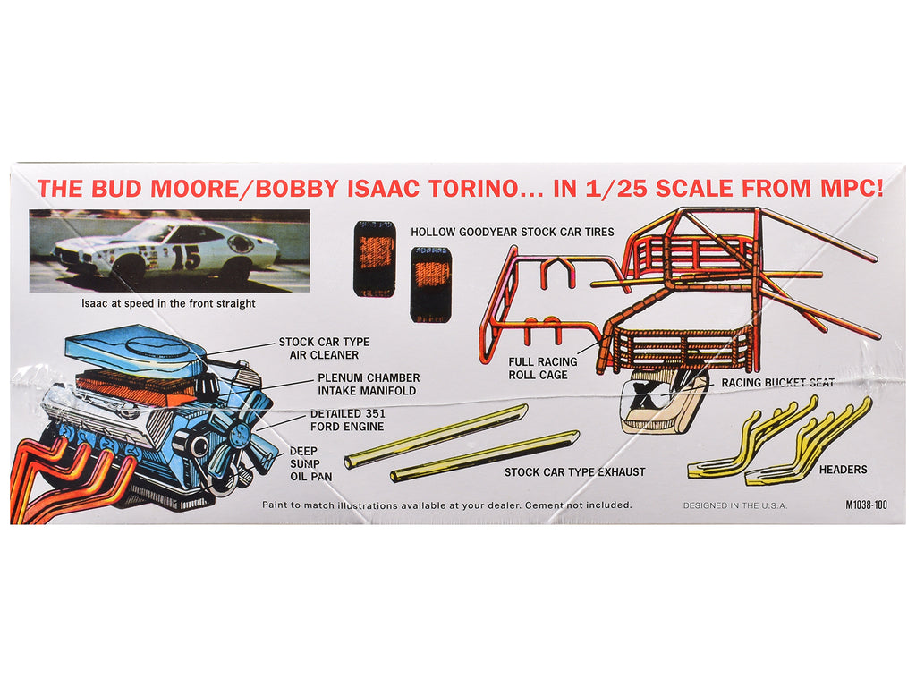 Skill 2 Model Kit 1972 Ford Torino Stock Car "Bobby Isaac" 1/25 Scale Model by MPC - image 3