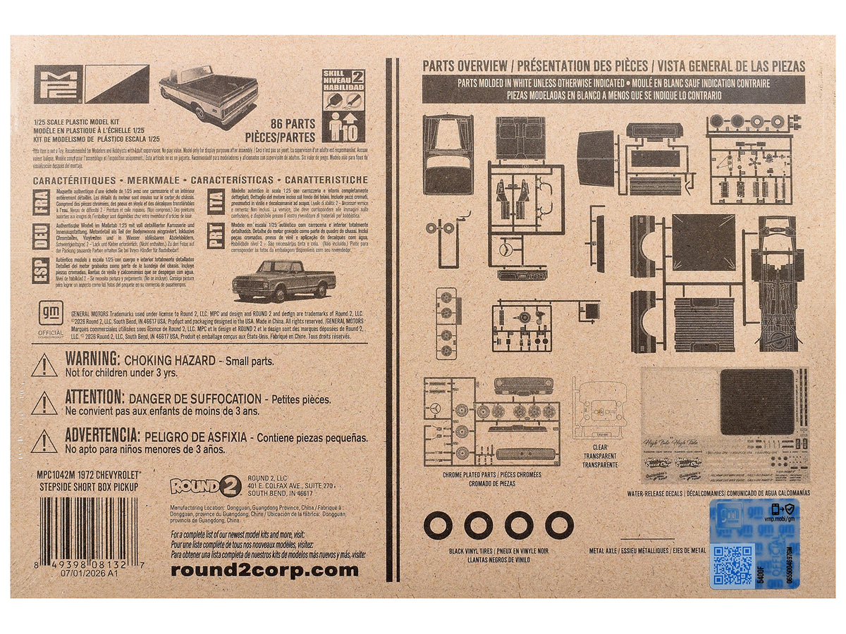 Skill 2 Model Kit 1972 Chevrolet C10 Shortbed Pickup Truck 1/25 Scale Model by MPC - image 4