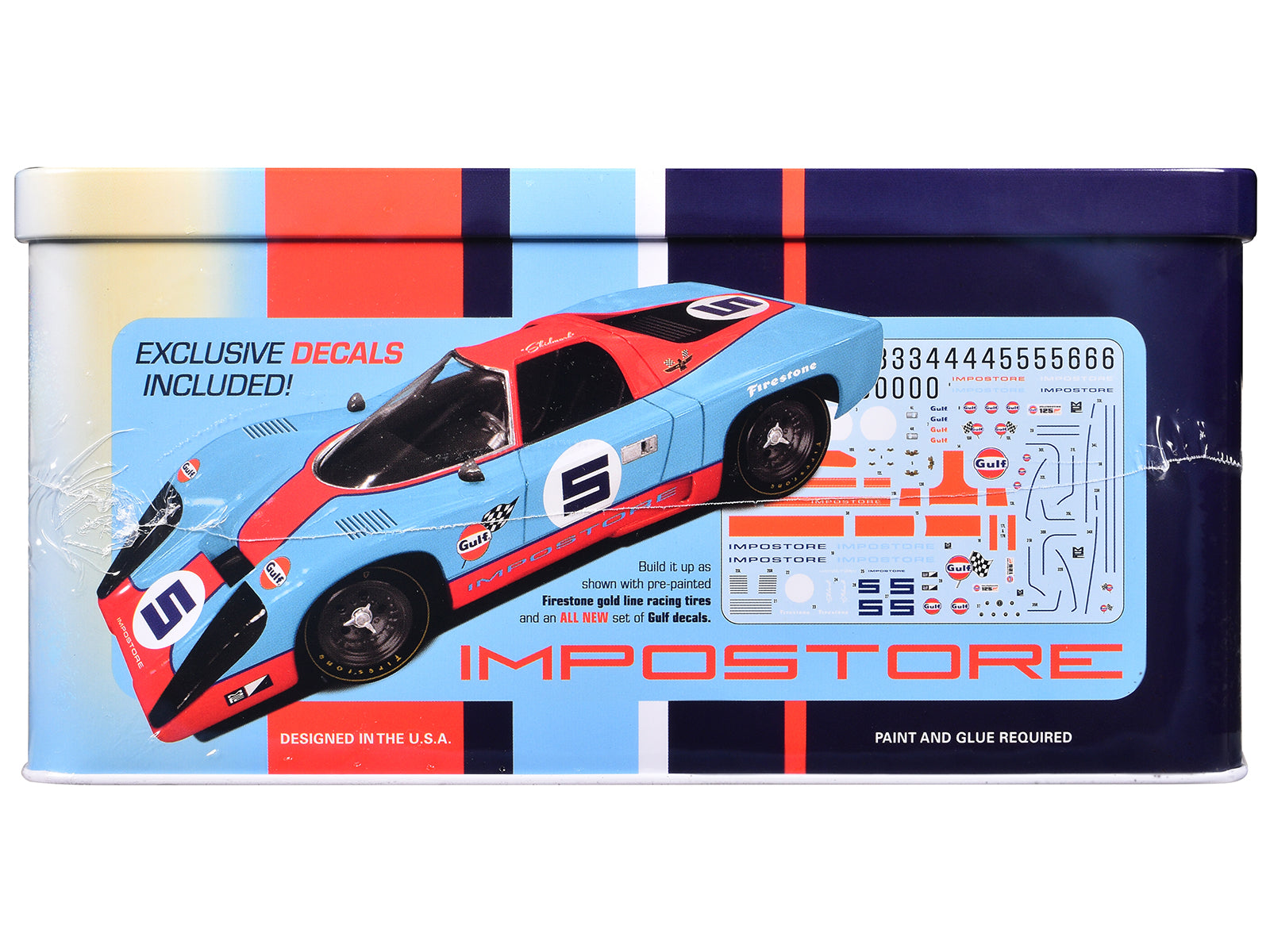 Skill 2 Model Kit Gulf Racing Impostore with Collector Tin 1/25 Plastic Model by MPC - image 2