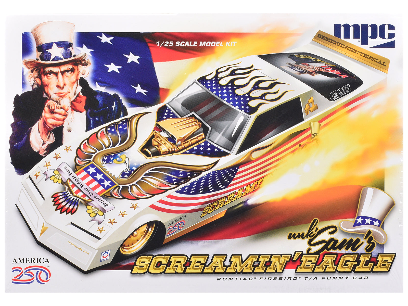 Skill 2 Model Kit Pontiac Firebird Funny Car "Unk' Sam's Screaming Eagle" 1/25 Scale Model by MPC
