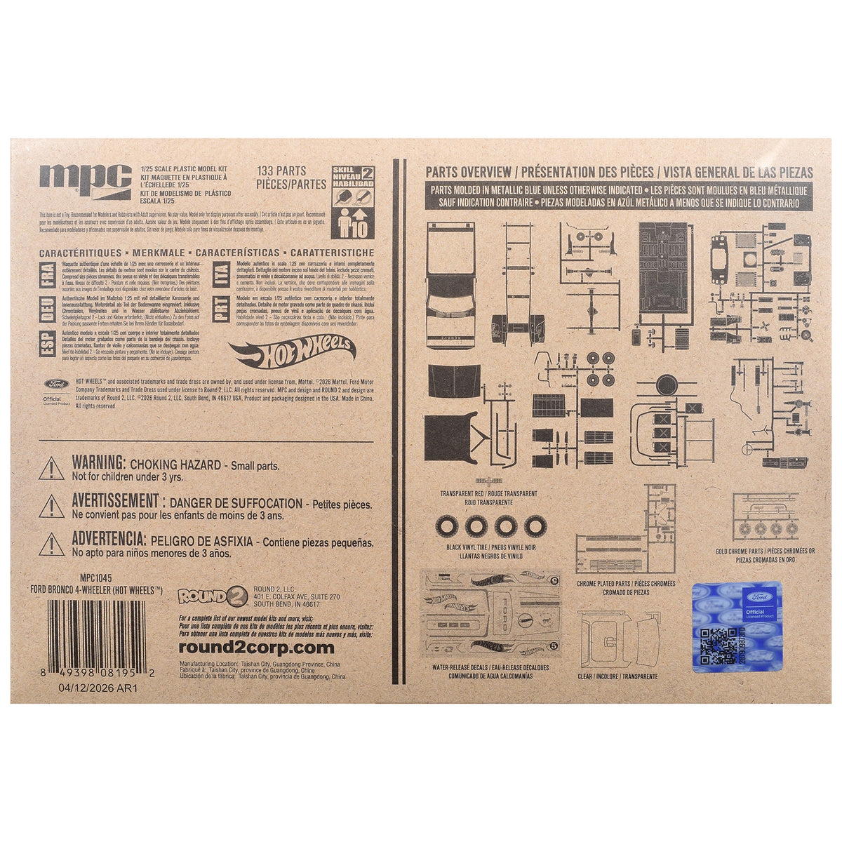Skill 2 Model Kit Ford Bronco 4-Wheeler "Hot Wheels" 1/25 Plastic Model by MPC