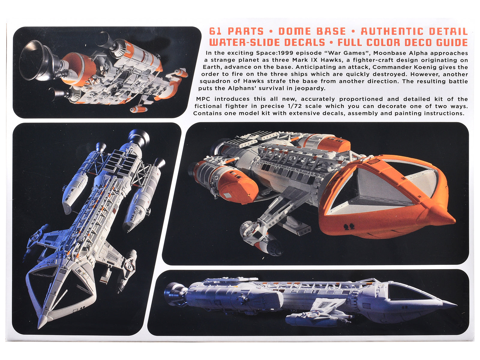 Skill 2 Model Kit Hawk Mark IX Spacecraft "Space: 1999" (1975-1977) TV Series 1/72 Scale Model by MPC - image 4