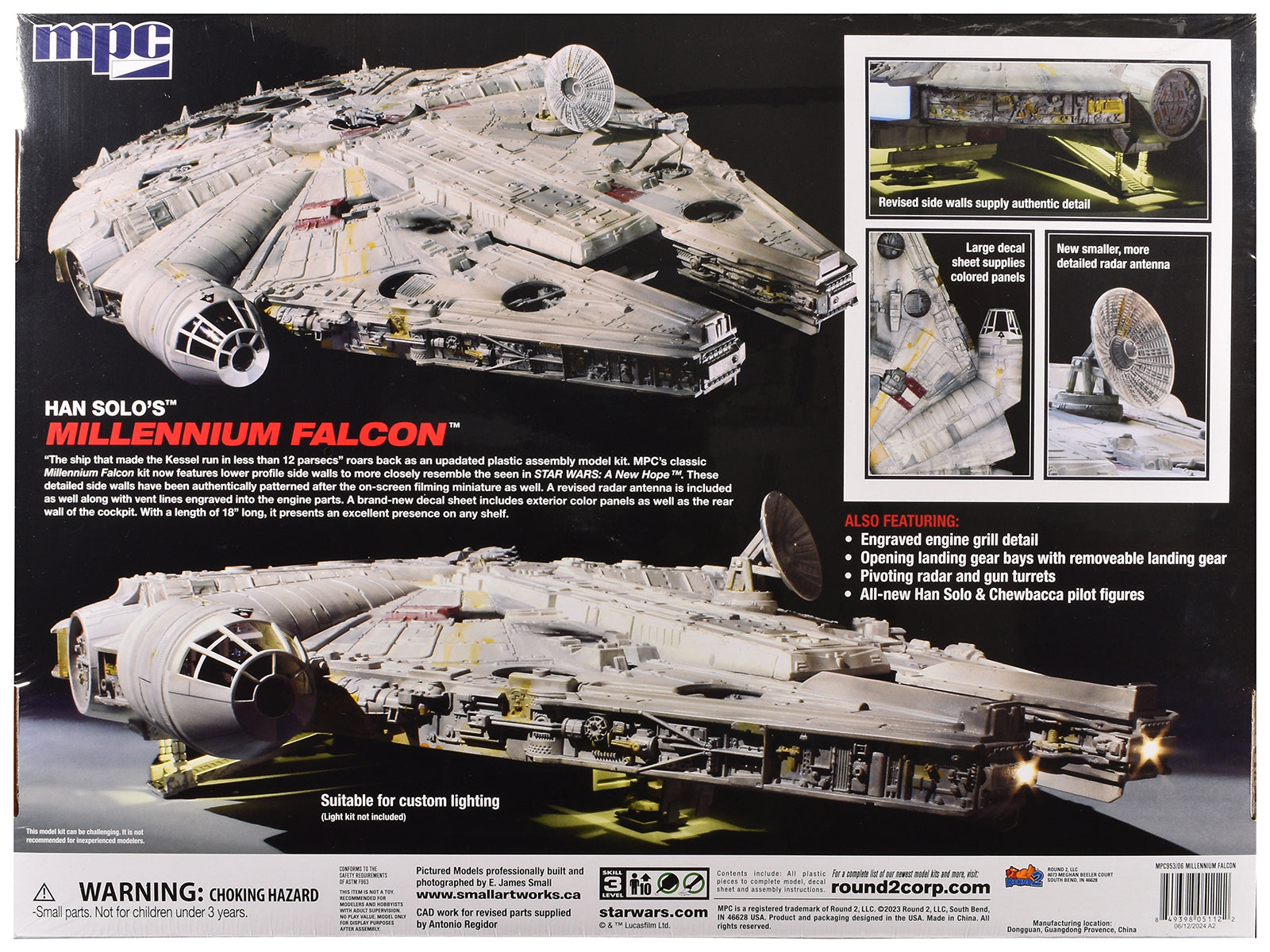 Skill 3 Model Kit Han Solo's Millennium Falcon "Star Wars: A New Hope" (1977) Movie 1/72 Scale Model by MPC - image 4