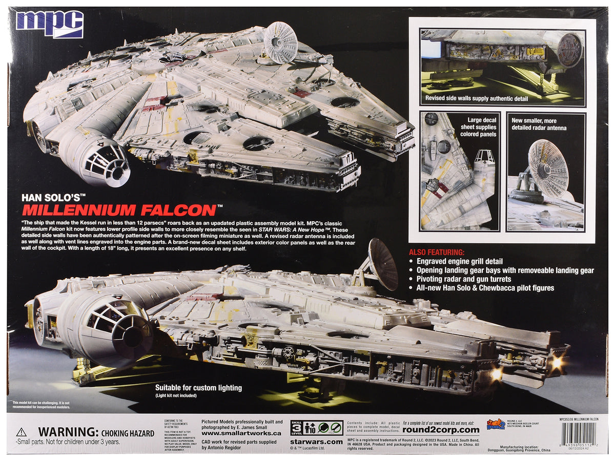 Skill 3 Model Kit Han Solo's Millennium Falcon "Star Wars: A New Hope" (1977) Movie 1/72 Scale Model by MPC - image 4