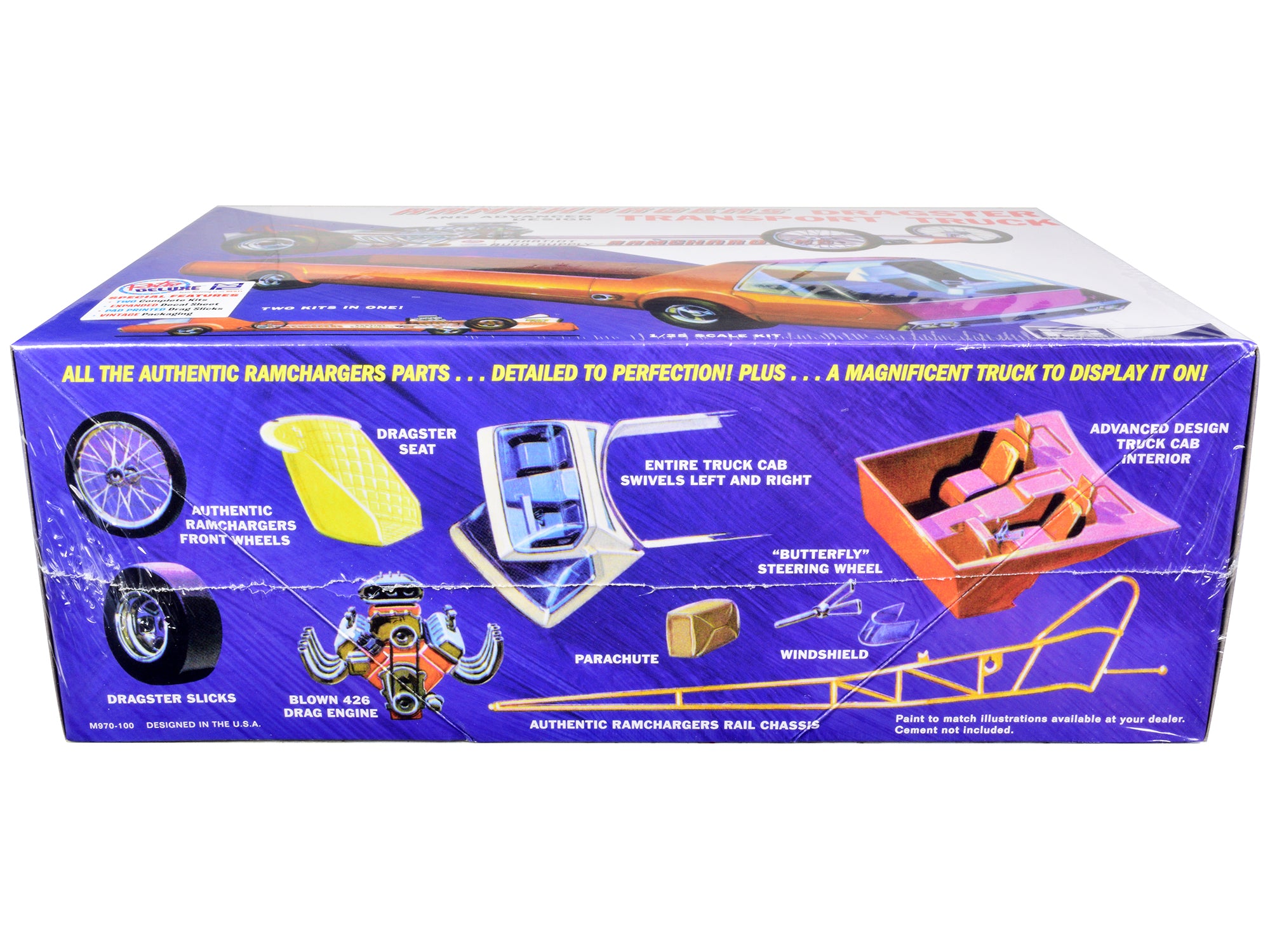 Skill 2 Model Kit Ramchargers Dragster and Advanced Design Transport Truck 2 Kits in 1 1/25 Scale Models by MPC - image 3