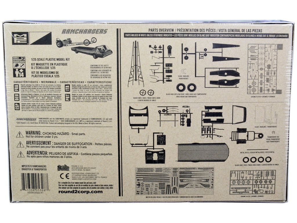 Skill 2 Model Kit Ramchargers Dragster and Advanced Design Transport Truck 2 Kits in 1 1/25 Scale Models by MPC - image 4