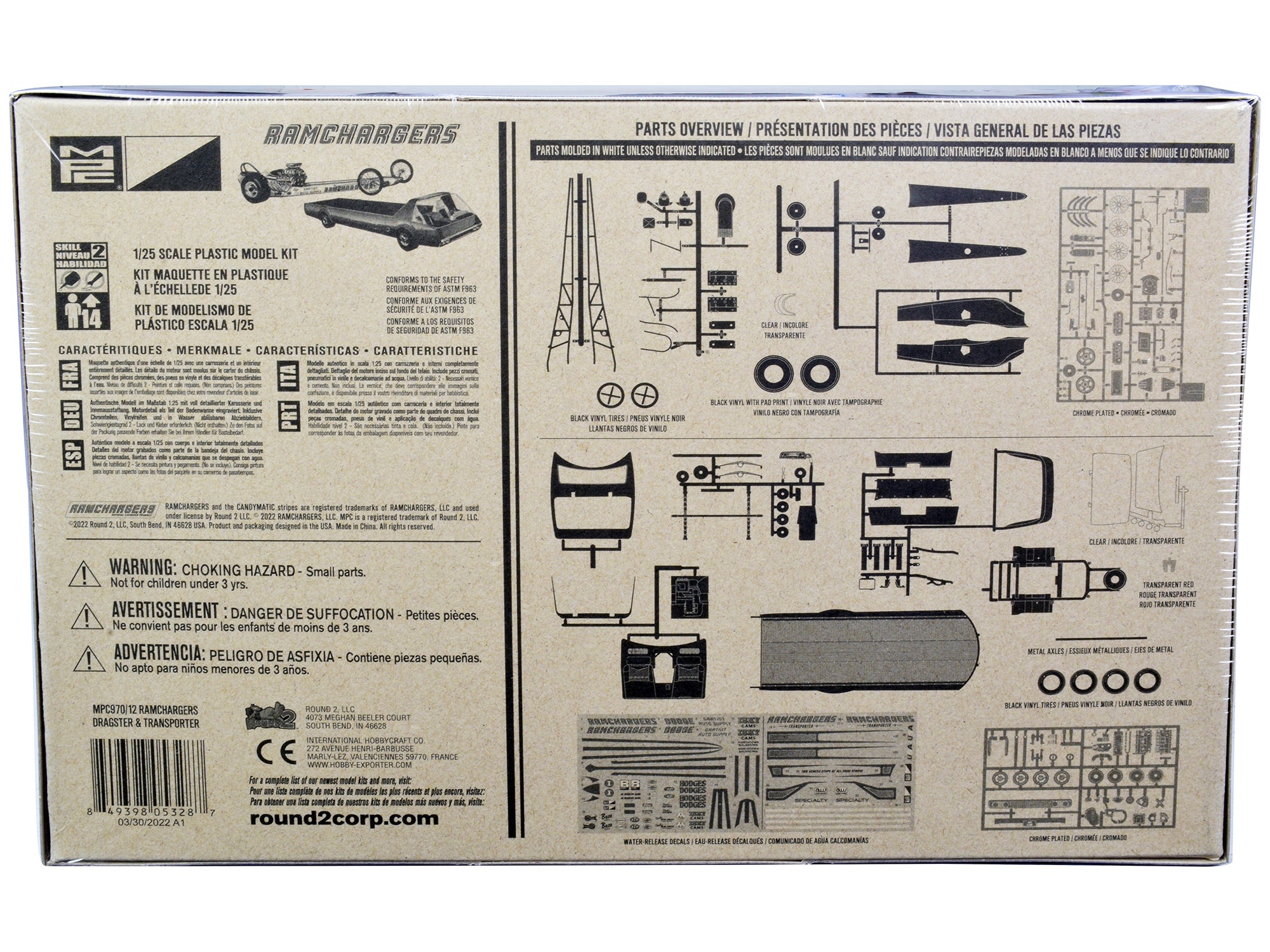 Skill 2 Model Kit Ramchargers Dragster and Advanced Design Transport Truck 2 Kits in 1 1/25 Scale Models by MPC - image 4
