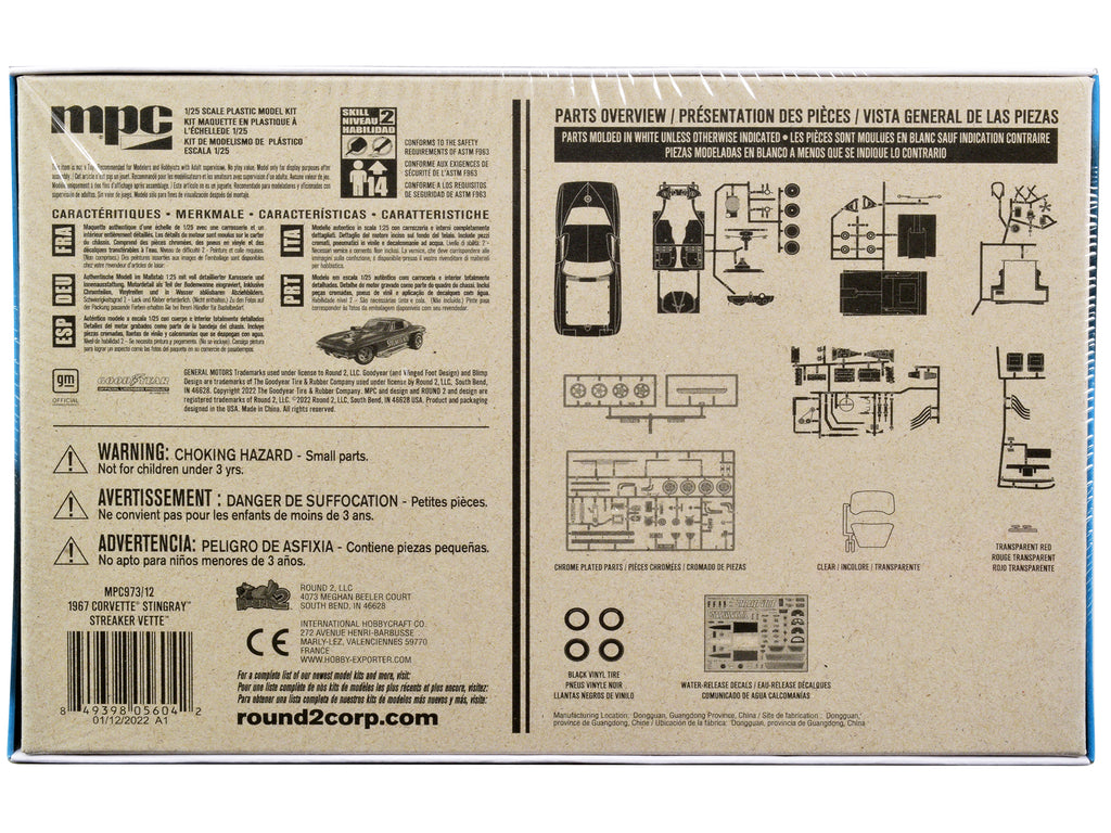 Skill 2 Model Kit 1967 Chevrolet Corvette Stingray "Streaker Vette" "The Great Street Machines" Series 1/25 Scale Model Car by MPC - image 4