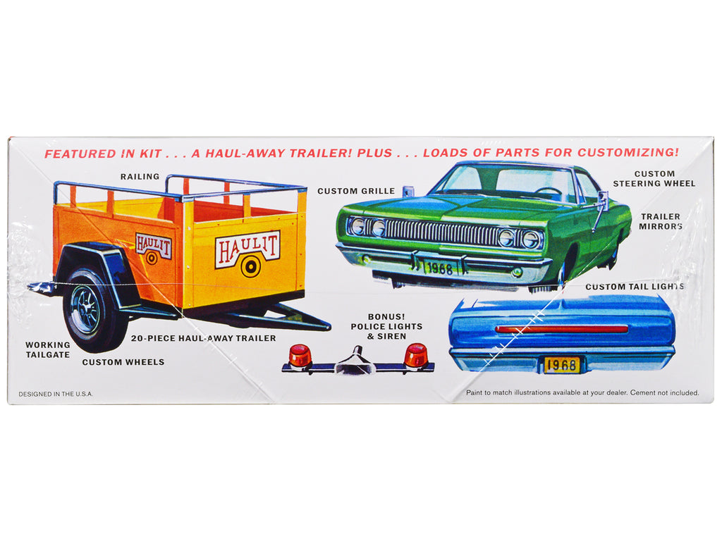 Skill 2 Model Kit 1968 Dodge Coronet Hardtop with Trailer 1/25 Scale Model by MPC - image 2