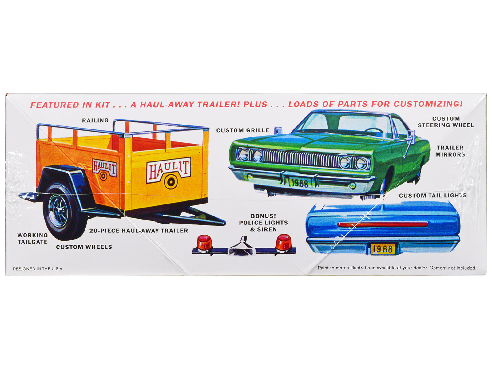 Skill 2 Model Kit 1968 Dodge Coronet Hardtop with Trailer 1/25 Scale Model by MPC - image 2