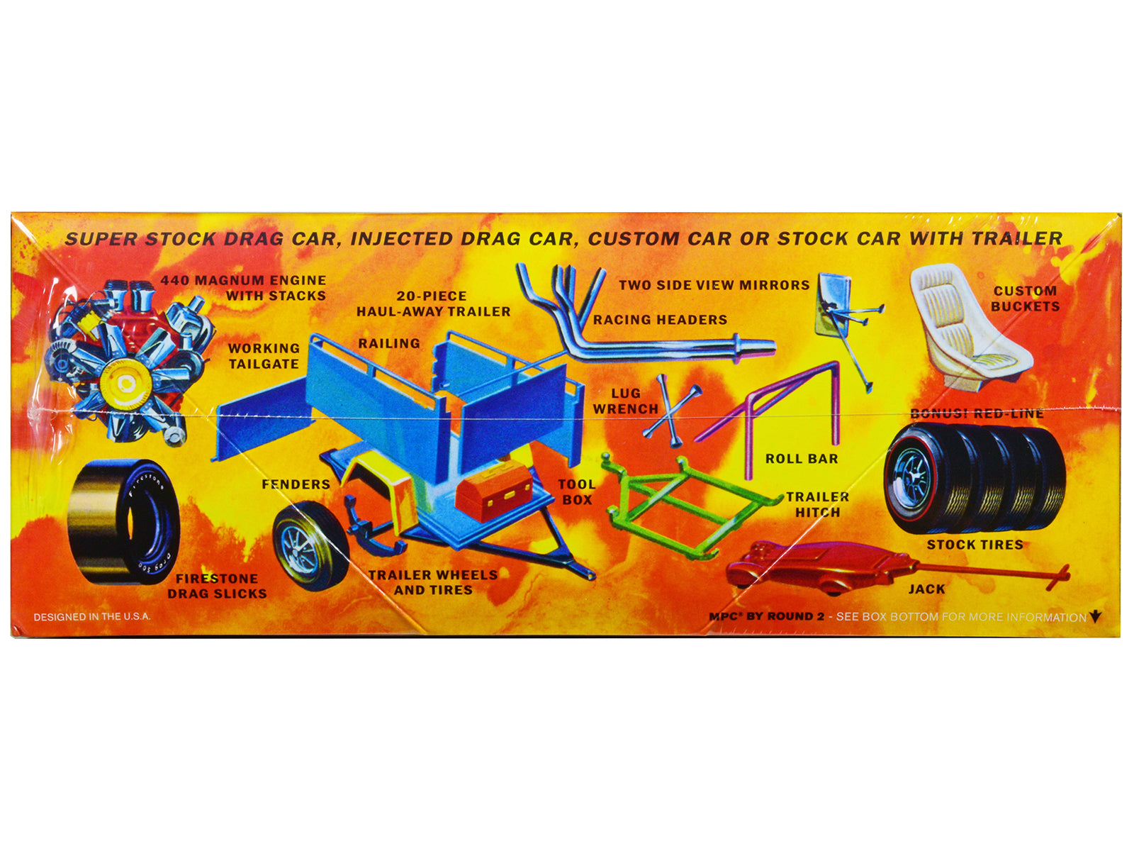 Skill 2 Model Kit 1968 Dodge Coronet Hardtop with Trailer 1/25 Scale Model by MPC - image 3