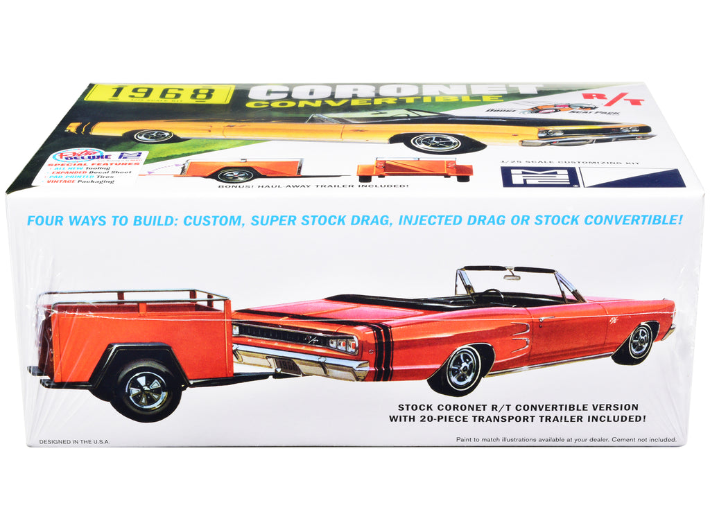 Skill 2 Model Kit 1968 Dodge Coronet R/T Convertible with Haul-Away Trailer 1/25 Scale Model by MPC - image 2