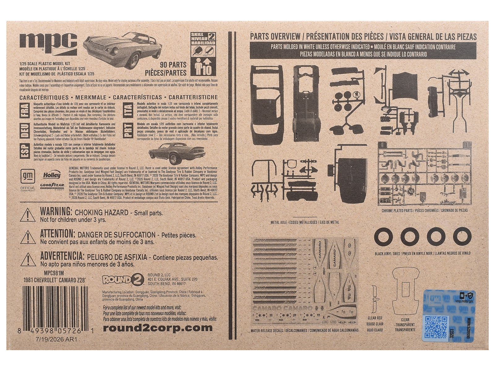 Skill 2 Model Kit 1981 Chevrolet Camaro Z28 1/25 Scale Model by MPC
