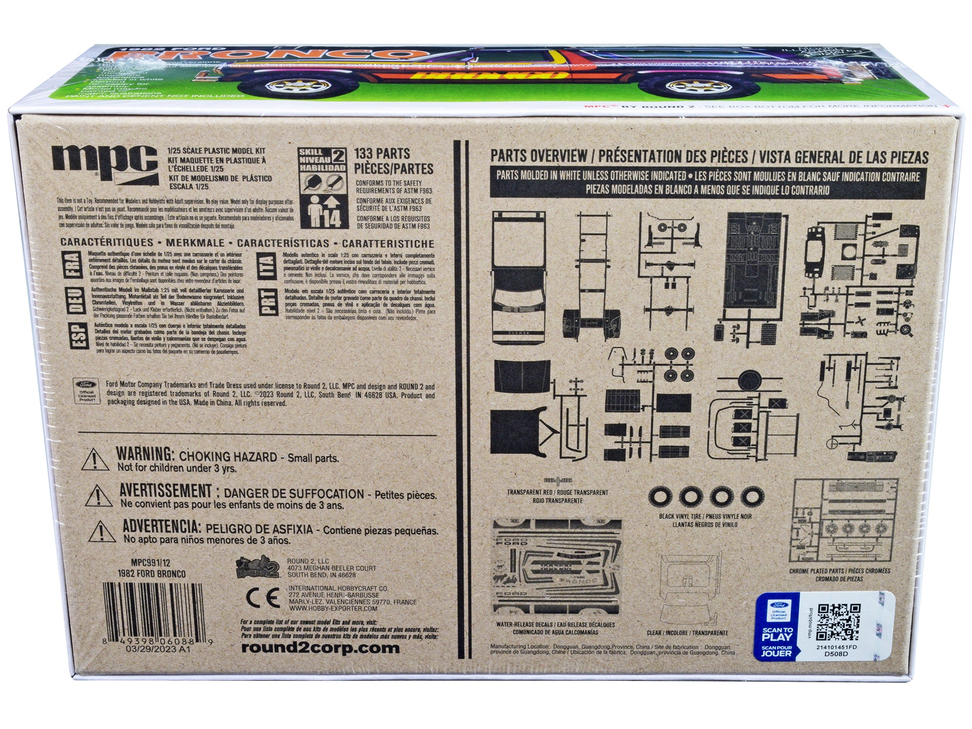 Skill 2 Model Kit 1982 Ford Bronco 1/25 Scale Model by MPC - image 4