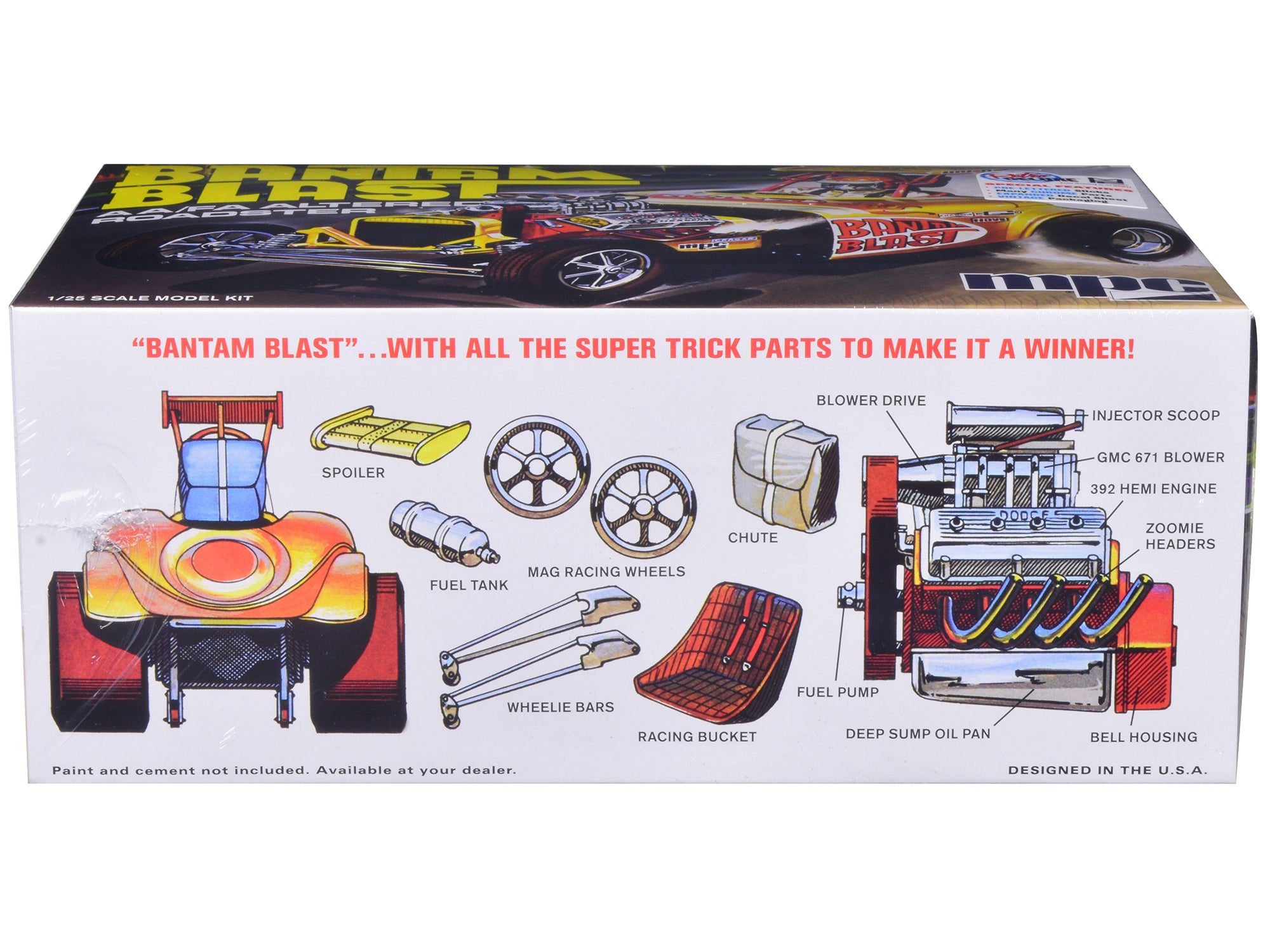 Skill 2 Model Kit "Bantam Blast" AA/FA Altered Roadster/Dragster 1/25 Scale Model by MPC - image 2
