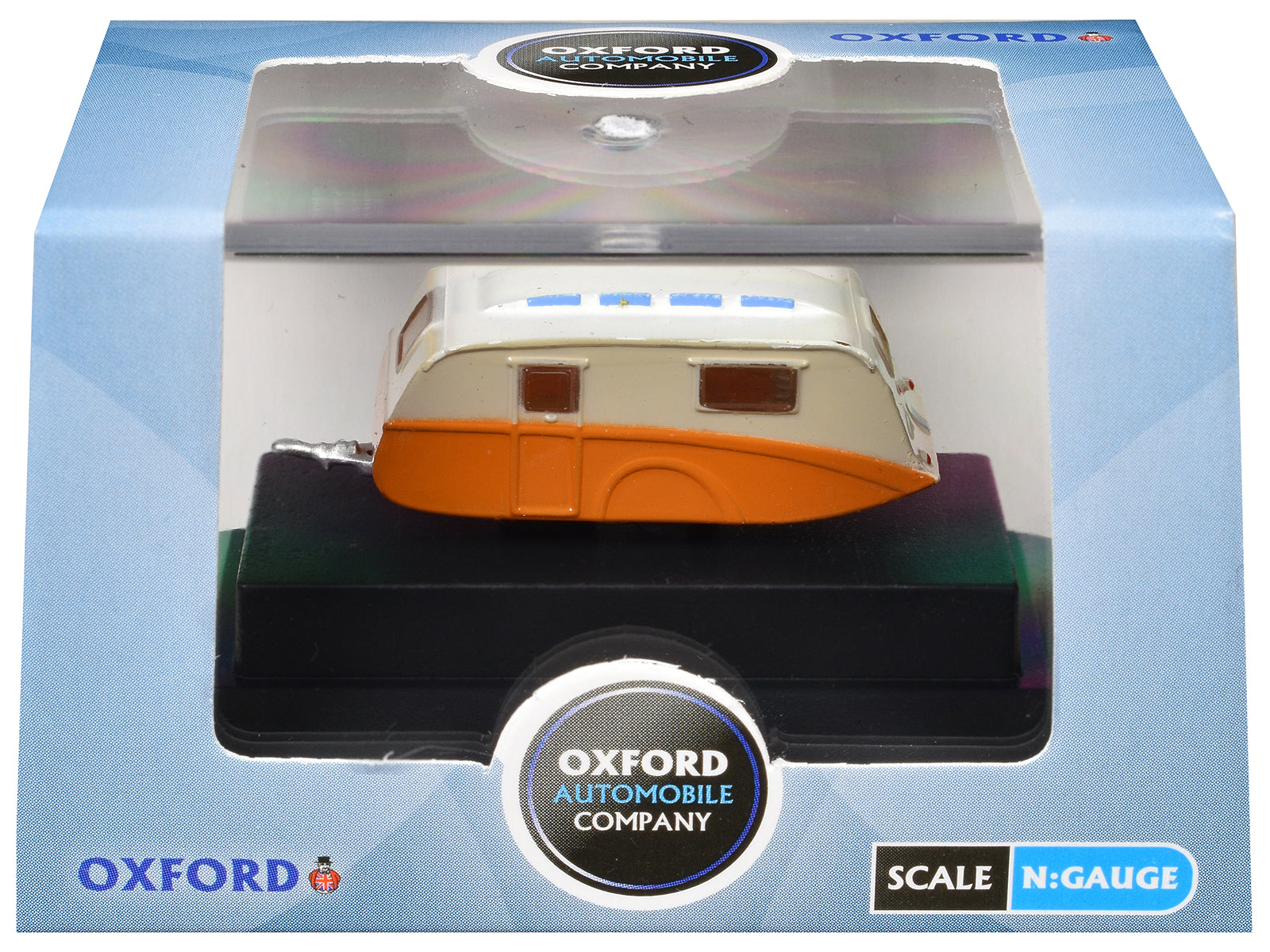 Caravan Trailer Cream and Orange 1/148 (N) Scale Diecast Model Car by Oxford Diecast - image 3