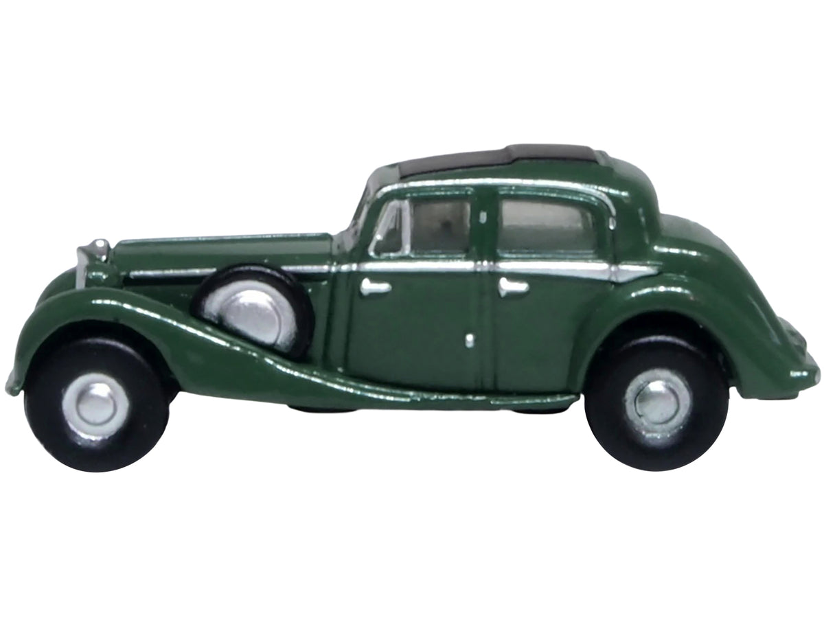 Jaguar SS RHD (Right Hand Drive) Suede Green with Black Top 1/148 (N) Scale Diecast Model Car by Oxford Diecast - image 2