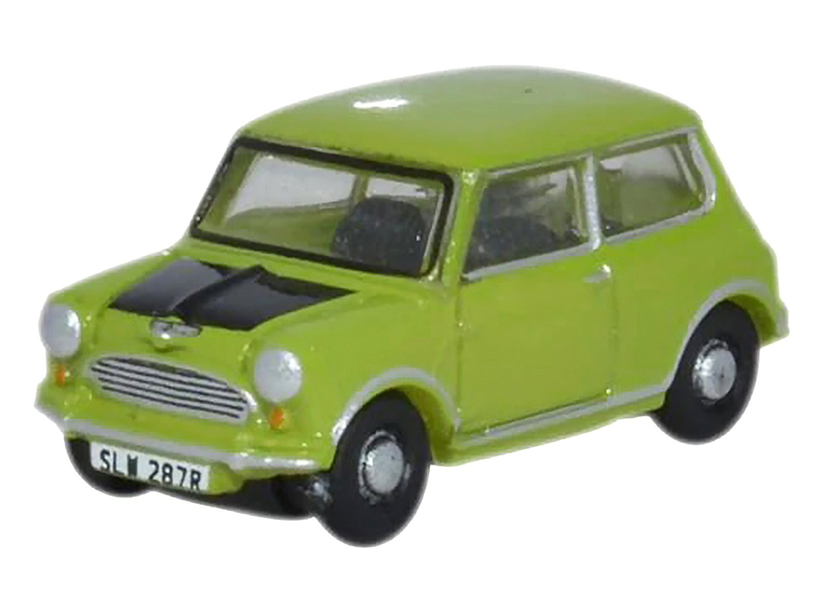Mini Cooper Lime Green with Matt Black Hood 1/148 (N) Scale Diecast Model Car by Oxford Diecast - image 2