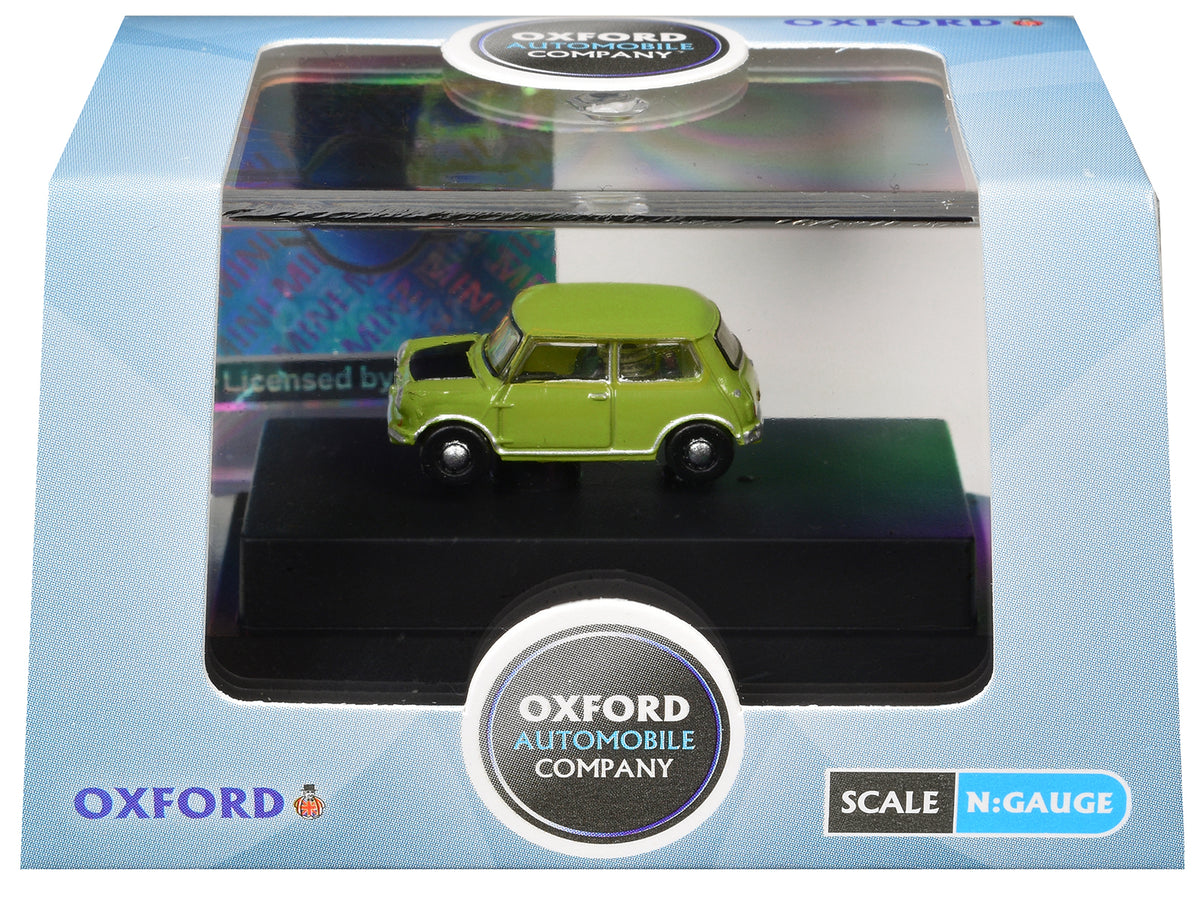 Mini Cooper Lime Green with Matt Black Hood 1/148 (N) Scale Diecast Model Car by Oxford Diecast - image 3