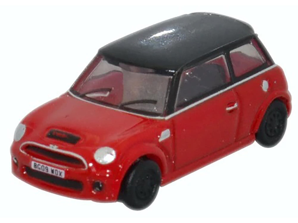 Mini Cooper S RHD (Right Hand Drive) Chili Red with Black Top 1/148 (N) Scale Diecast Model Car by Oxford Diecast - image 2