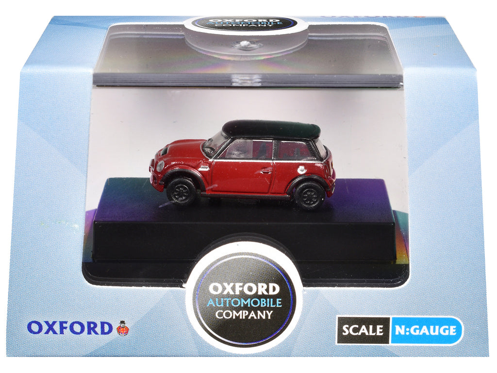 Mini Cooper S RHD (Right Hand Drive) Chili Red with Black Top 1/148 (N) Scale Diecast Model Car by Oxford Diecast - image 3