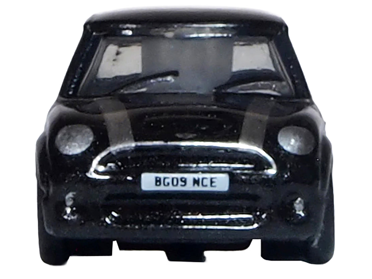 Mini Cooper S RHD (Right Hand Drive) Midnight Black with Silver Stripes 1/148 (N) Scale Diecast Model Car by Oxford Diecast - image 4