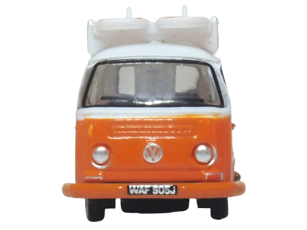 Volkswagen T2 Bay Window Bus Signal Orange with White Top and Surfboards on Roof Rack 1/148 (N) Scale Diecast Model Car by Oxford Diecast - image 4