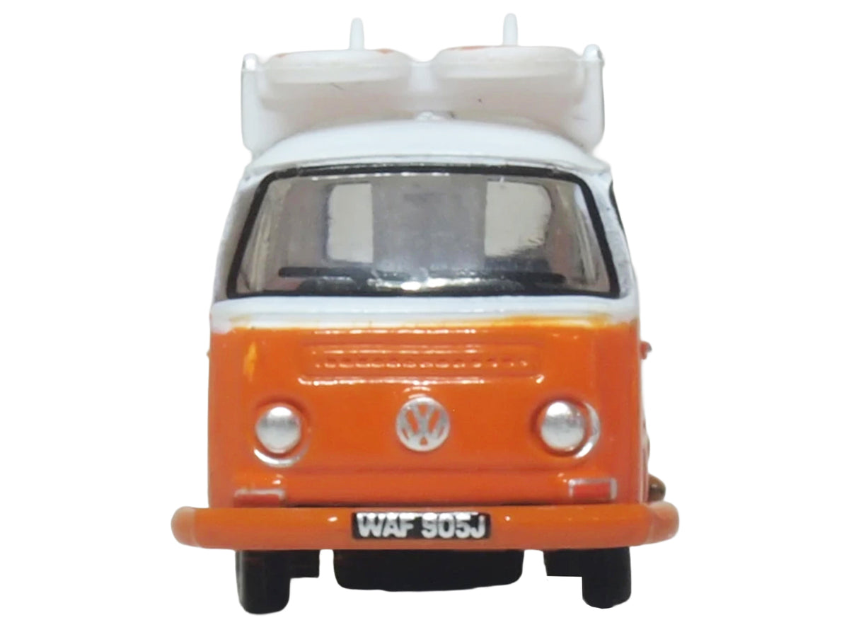 Volkswagen T2 Bay Window Bus Signal Orange with White Top and Surfboards on Roof Rack 1/148 (N) Scale Diecast Model Car by Oxford Diecast - image 4