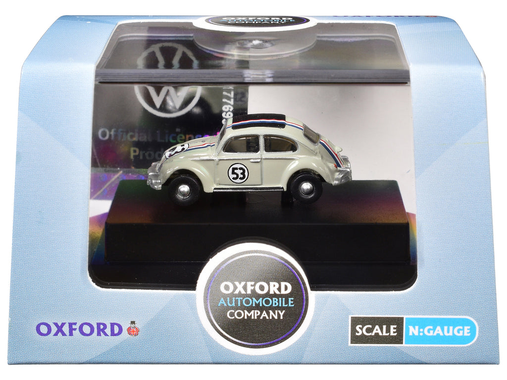 Volkswagen Beetle #53 Beige with Stripes and Black Top 1/148 (N) Scale Diecast Model Car by Oxford Diecast - image 3