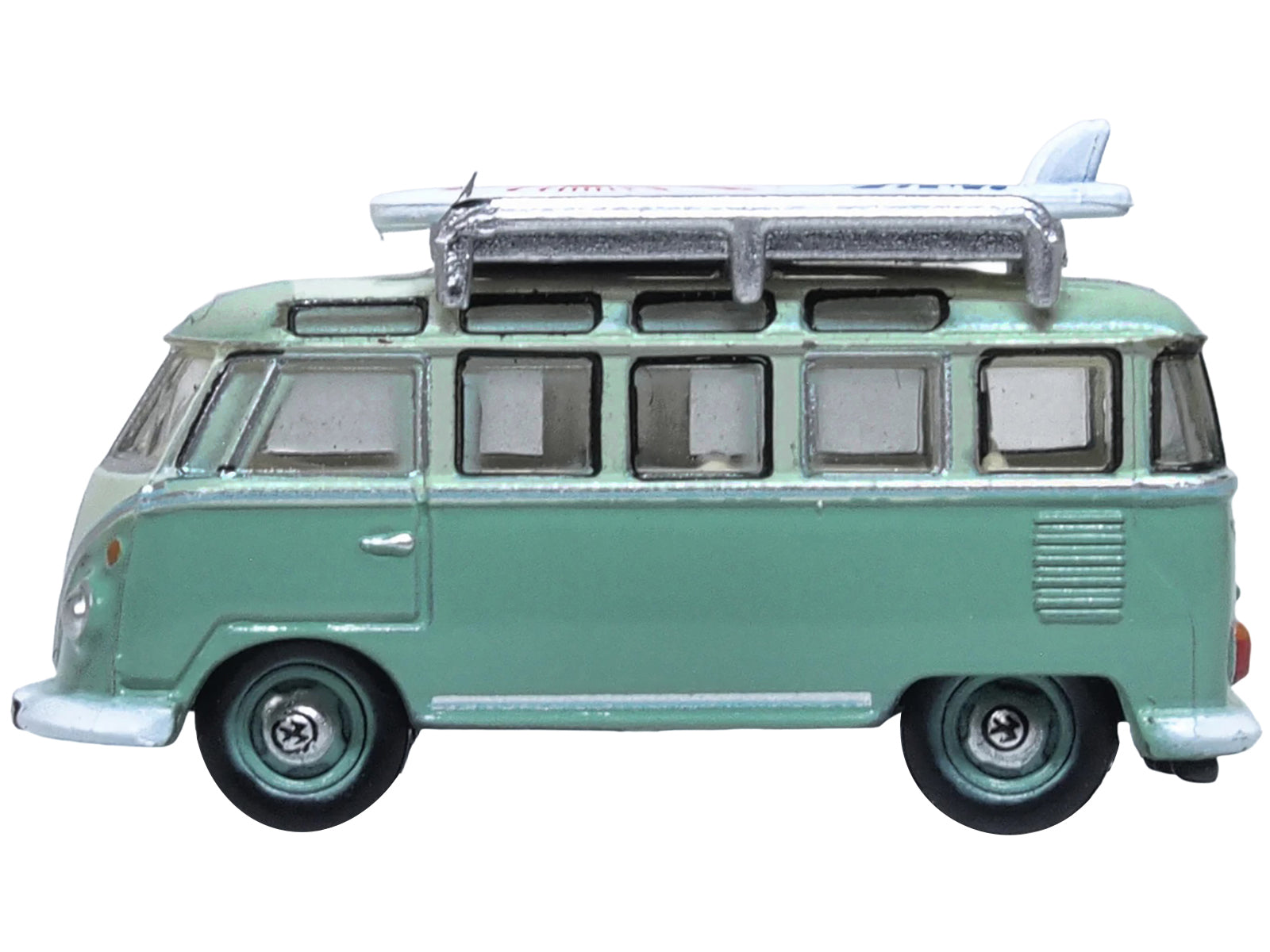 Volkswagen T1 Samba Bus RHD (Right Hand Drive) Green Two-Tone with Surfboards on Roof Rack 1/148 (N) Scale Diecast Model Car by Oxford Diecast - image 2