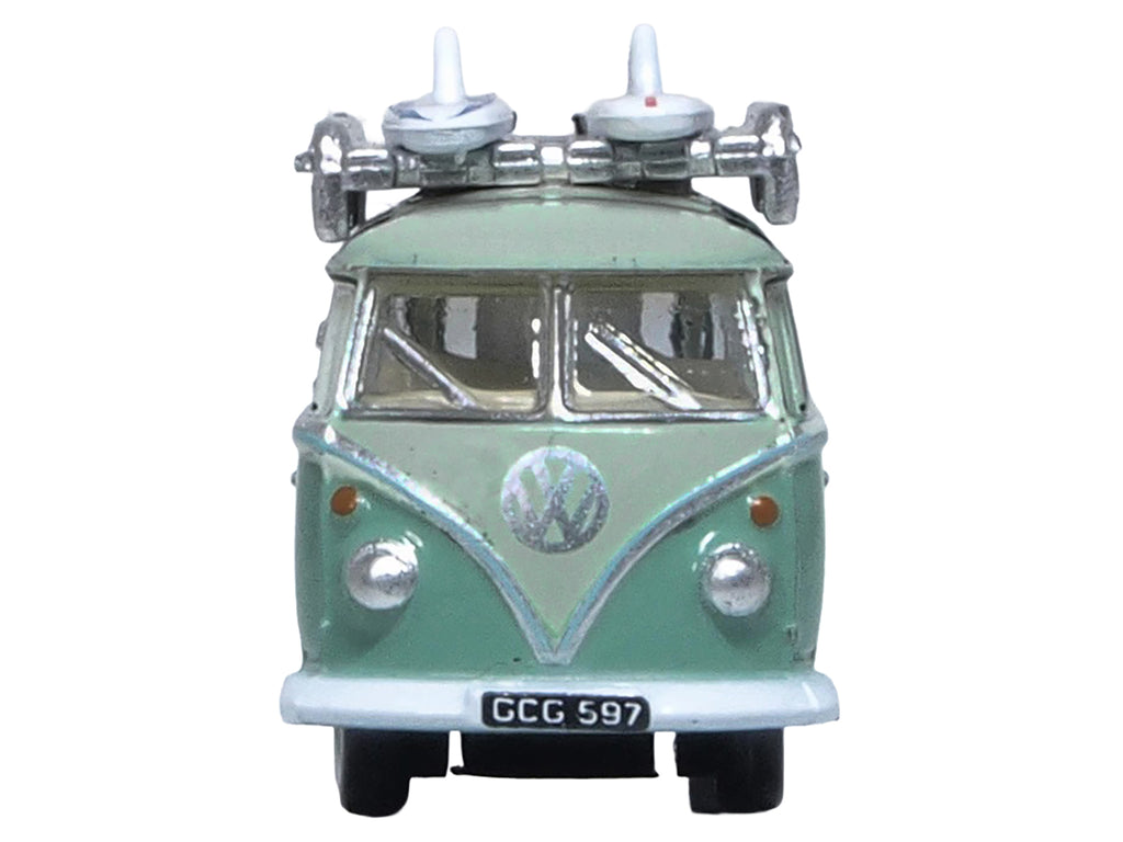 Volkswagen T1 Samba Bus RHD (Right Hand Drive) Green Two-Tone with Surfboards on Roof Rack 1/148 (N) Scale Diecast Model Car by Oxford Diecast - image 3